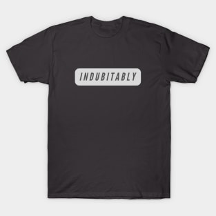 Indubitably- A word shirt for smart people who say smart things T-Shirt